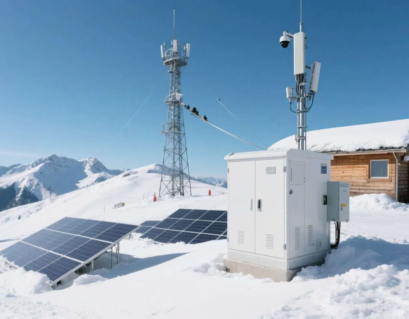 Telecom electrical cabinet installation for communication towers